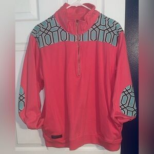 Sweater for female hot pink with turquoise